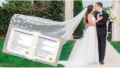 Паспорт невесты для жениха на свадьбе